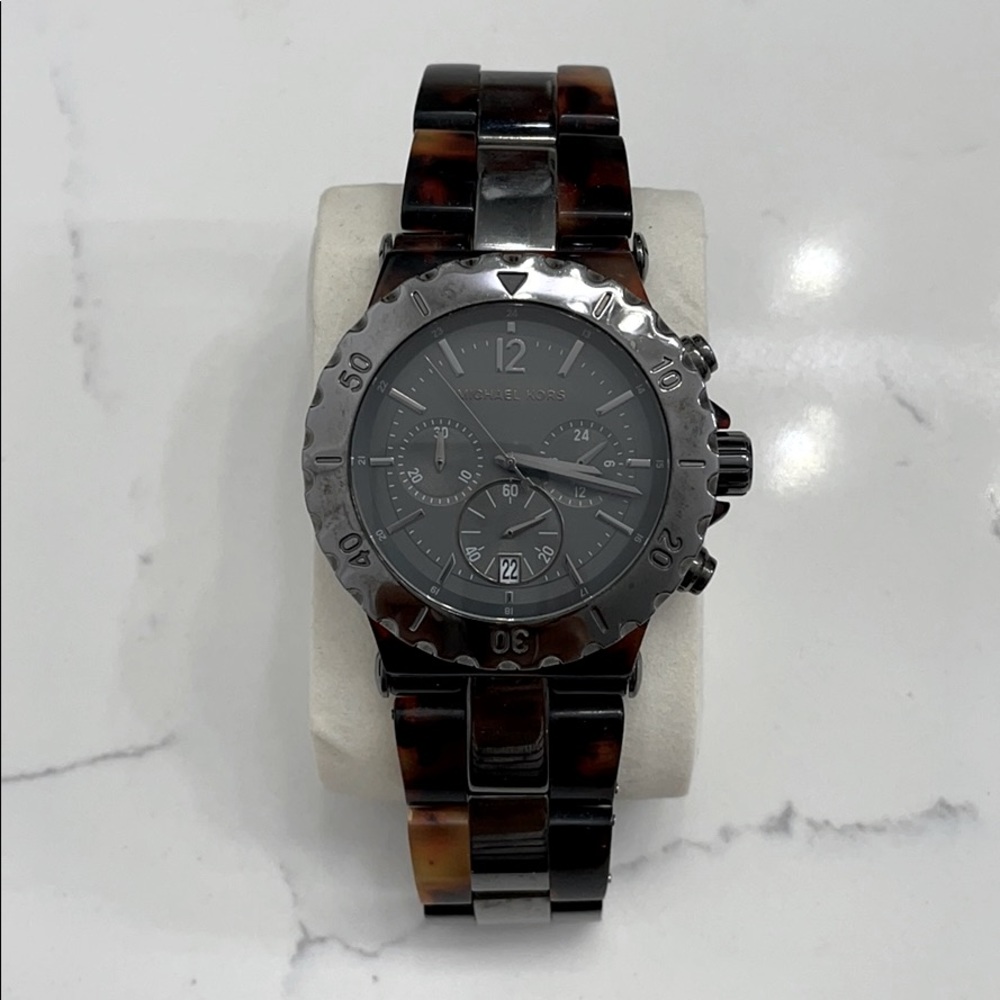 Michael Kors oversized tortoise watch